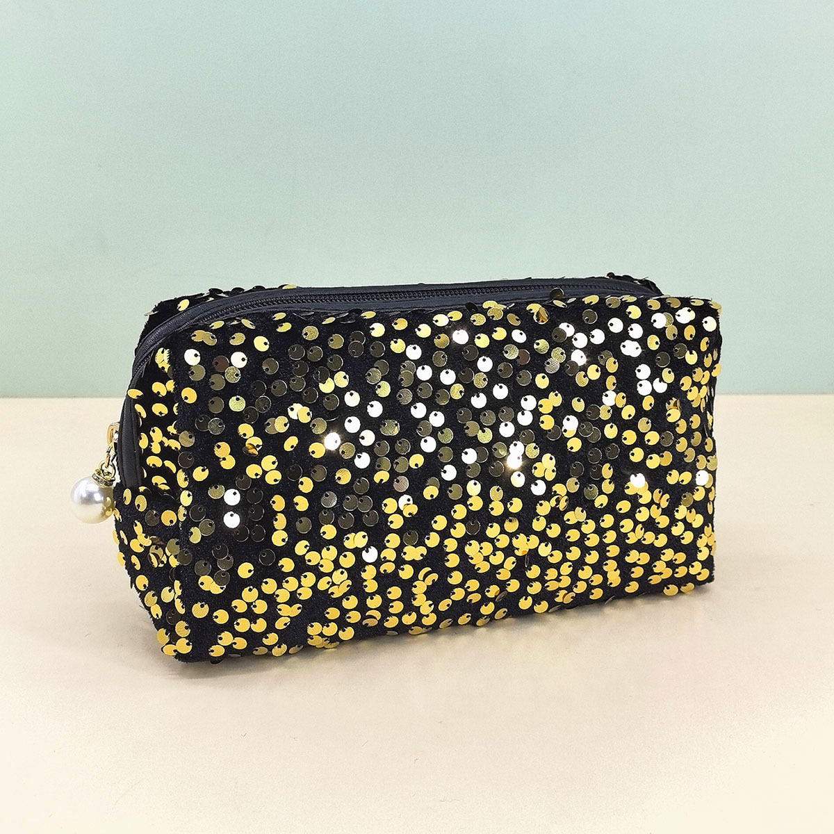All Seasons Season Vintage Style Sequins Velvet Sequin Square Makeup Bags