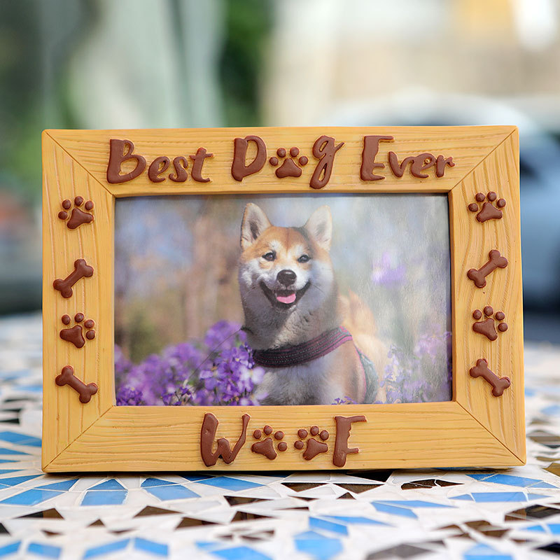 Marco de fotos para mascotas decoración creativa simple lindo mascota resina álbum marco hogar escritorio decoración foto decoración mesa Decoración