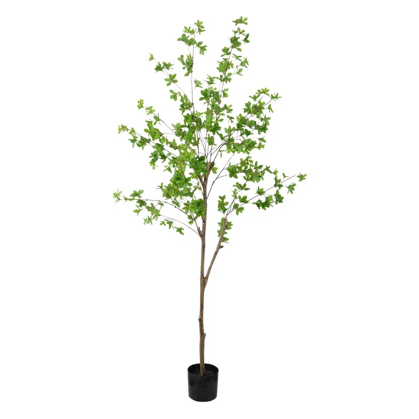 Estilo nórdico planta verde artificial decoración japonesa campana planta borracho madera interior sala de estar decoración árbol artificial piso maceta