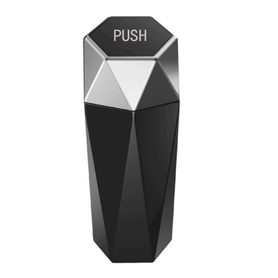 Car Trash Bin Mini Car Cup Holder Diamond Trash Bin Desktop Storage Box Car Trash Bin Trash Bin (Car storage bag/box) - silver