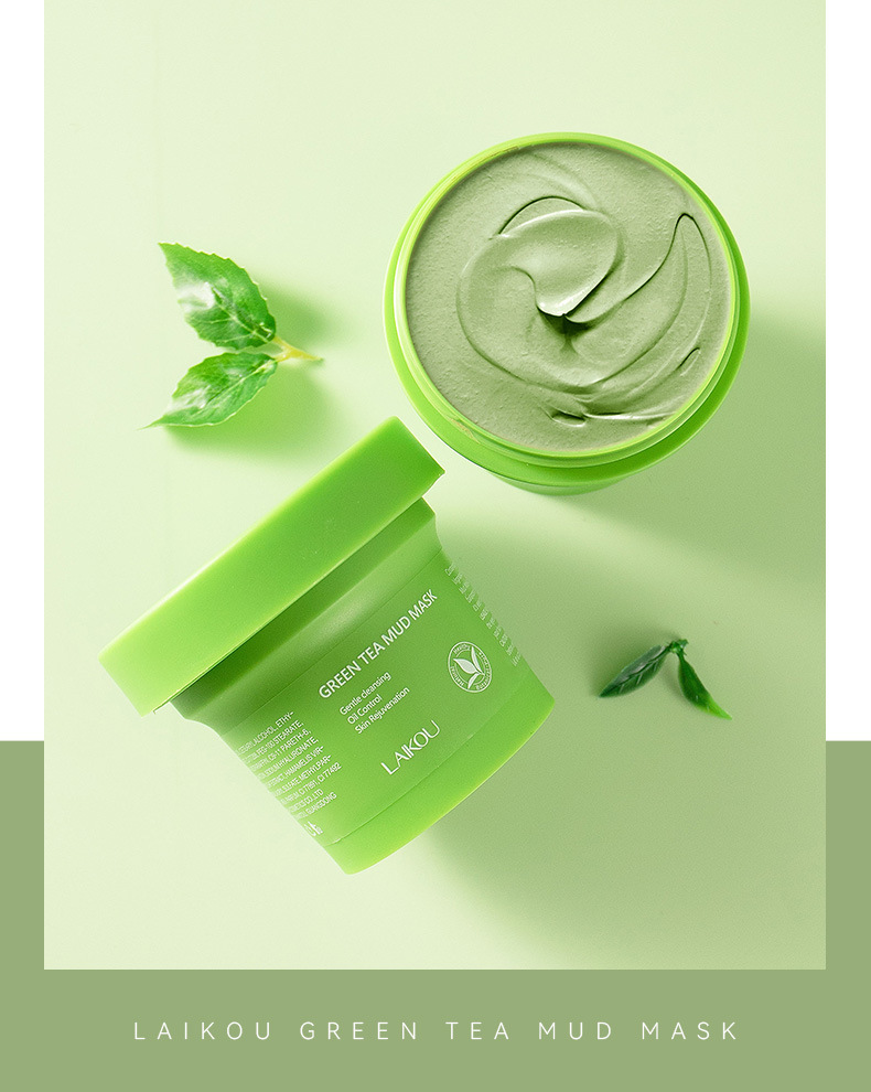 Cross-border new product laikou Green Tea Mud Mask 100g Cleansing, hydrating and Moisturizing Mask mud wholesale undefined