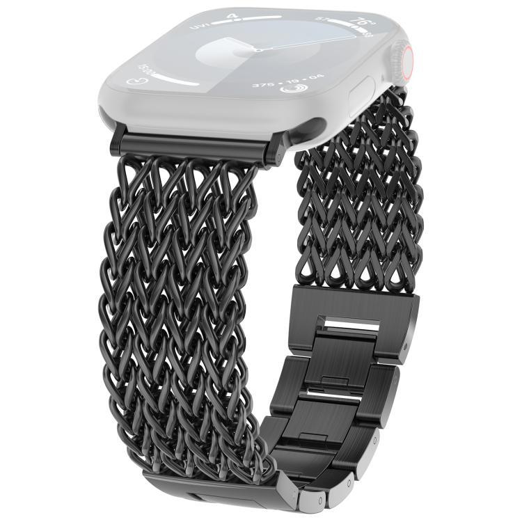 Correa de acero inoxidable trenzada en herringbone para Apple Watch 38 - 49mm Correa de reloj de negocios y ocio