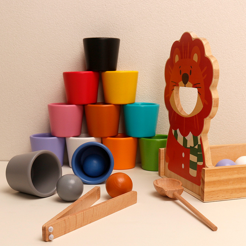 Juguetes de educación temprana para niños pequeños Montessori 1 - 2 años de edad Clasificación cognitiva del color Juegos de alimentación práctica