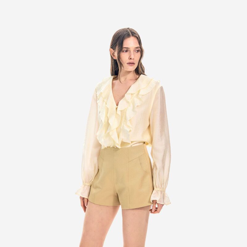 Lyocell + Mulberry Silk 2026 New French Style High-End Women's Ruffled Lace Shirt with a Unique Design