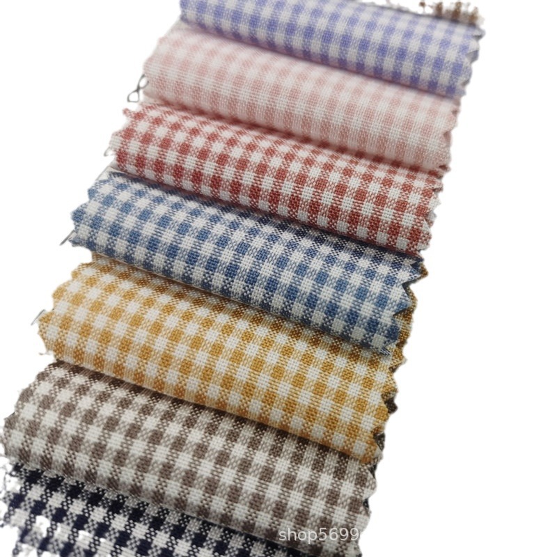 Full polyester color grid plaid flat -grained grid cloth clothing…