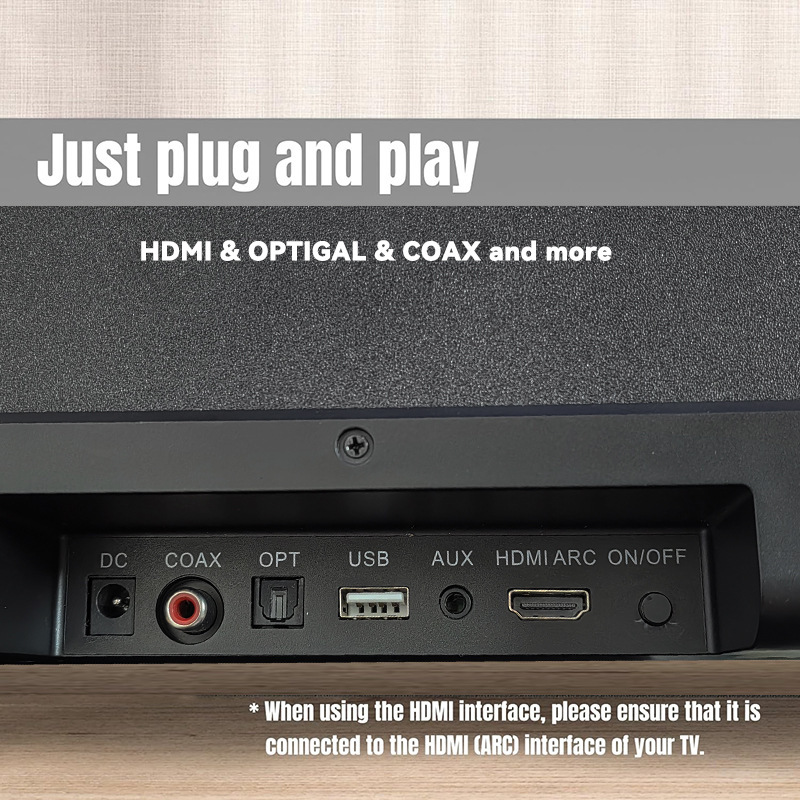 プライベートモード内蔵サブウーファー60Wパワー光ファイバー同軸HDMI入力木製声覇ノブスイッチリモコン|undefined