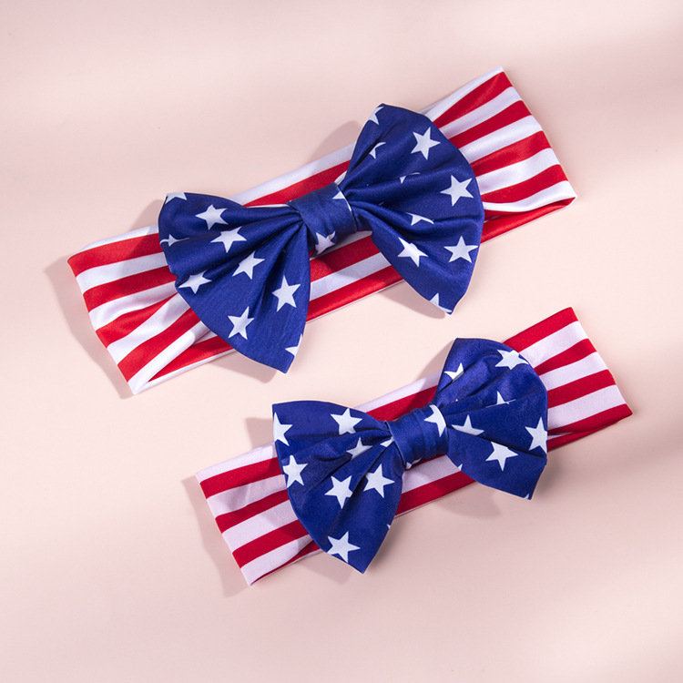 Foreign Trade American Independent Sung Man And Children's Headband Suit Mother Child National Day Rabbit Ears Two-piece Set display picture 8