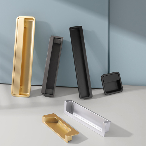 Modern sliding door with hidden handle, built-in handle, slot-type embedded handle, invisible cabinet door furniture hardware