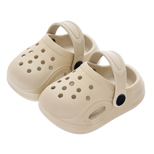 Children's Slippers for Boys and Girls, Baby Home and Outdoor Soft Non-slip Cap-toe Crocs, Summer Learning to Walk Shoes