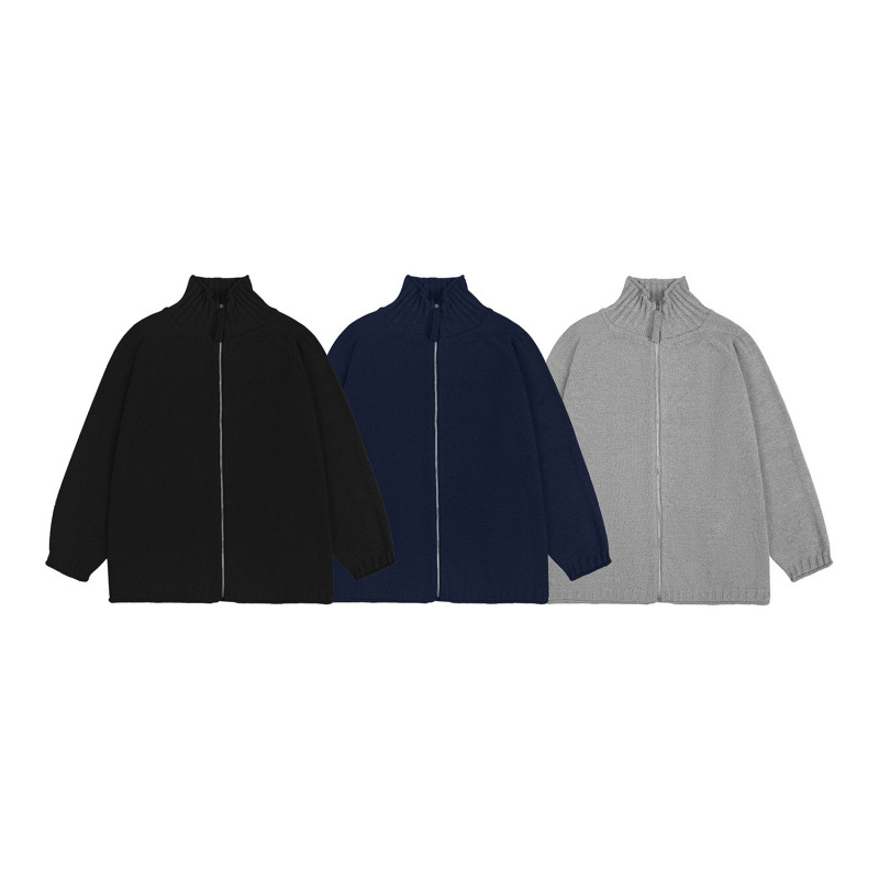 Korean Trendy Niche Brand Matin Kim Knitted Cardigan Slim-Fit Jacket for Women Mk Jacquard Letter Loose Sweater for Men