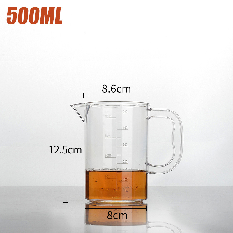 500ML PC 측정 컵 두꺼운 낙하 방지