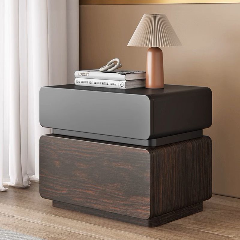 2025 Creative New Solid Wood Soft Bedside Table Modern Walnut Light Luxury Home Bedroom Bedside Table
