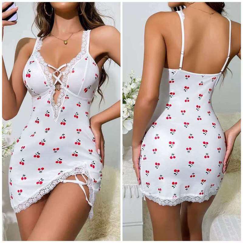 High-End New Pajamas, Summer Sexy Suspender Mid-Length Dress, Sexy Lingerie, Women's Seductive Home Wear Set
