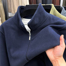 品牌卫衣夹克2025秋冬加厚户外运动抓绒衣男士开衫摇粒绒外套男装