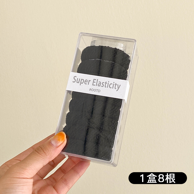 Atar la banda del pelo femenino cuerda del pelo atar accesorios para el cabello de alta banda de goma elástica duradera todo partido no duele la banda de goma del pelo negro cuerda del pelo