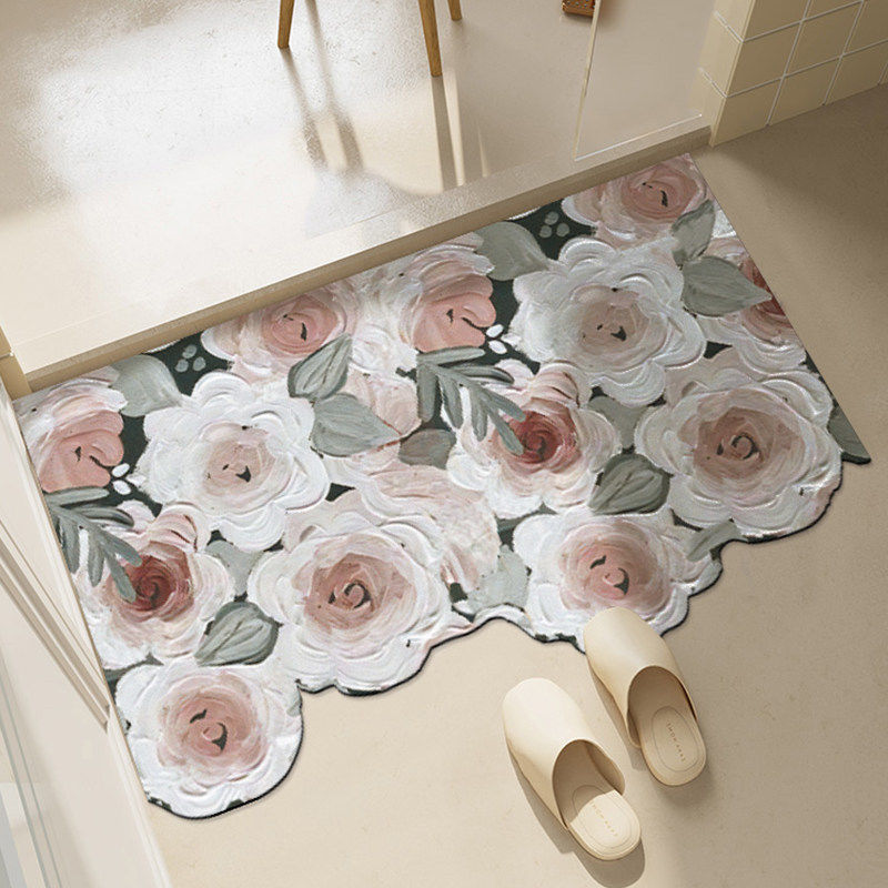 Household special-shaped soft diatom mud door mat toilet bathroom bathroom absorbent quick-drying non-slip stain-resistant foot mat easy to clean