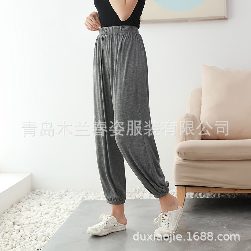 Fat sister Modal lantern mosquito pants female summer thin yoga exercise for elderly mothers plus fat size girdle pants