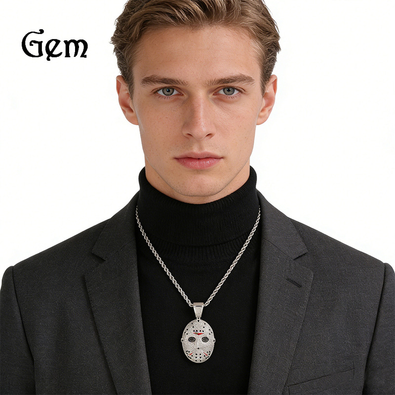 European and American Hip-Hop Hot-Selling Halloween Horror Mask Accessories Black Friday Saw Movie Mask Pendant European and American Hip-Hop Hot-Selling Halloween Horror Mask Accessories Black Friday Saw Movie Mask Pendant