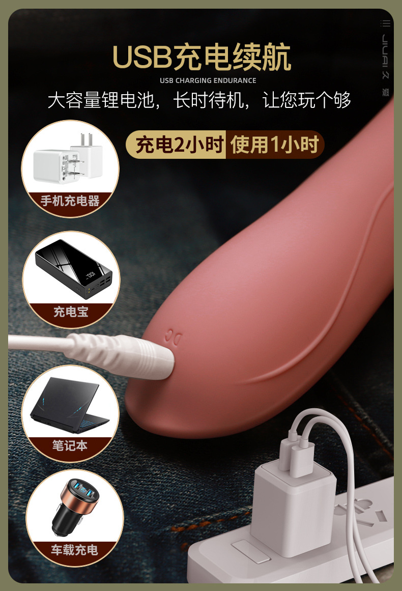 Jiuai Telescopic Heating Vibrating Wand for Women, Silicone ABS, Quiet 55dB — detail image 9
