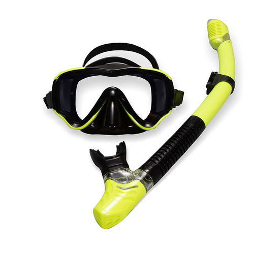 Scuba mask and snorkel set, snorkeling trio, full dry swimming goggles, unisex adult diving mask