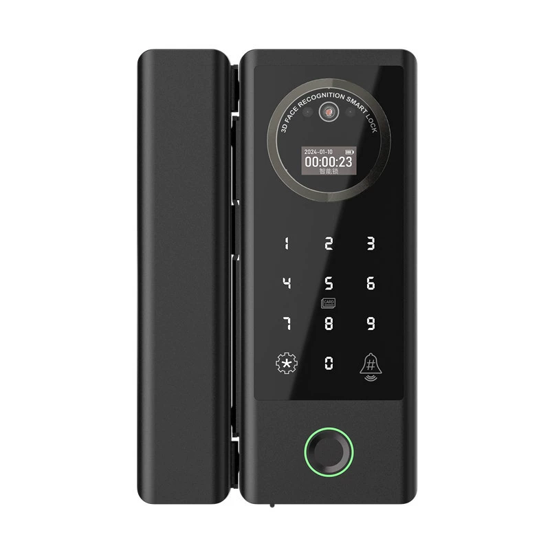Bluetooth замок для стеклянной двери с распознаванием лица, отпечатком пальца, двойным/одинарным открыванием для офиса, граффити, Wi‑Fi, парольный замок
