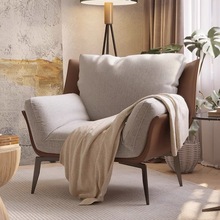 意式居家单人沙发椅小户型客厅现代简约设计师卧室轻奢休闲单人椅