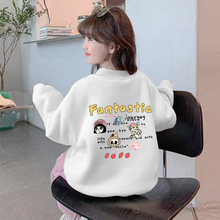 俏妮卡女童卫衣加绒长袖秋冬装2025新款春秋款中大童女孩保暖上衣