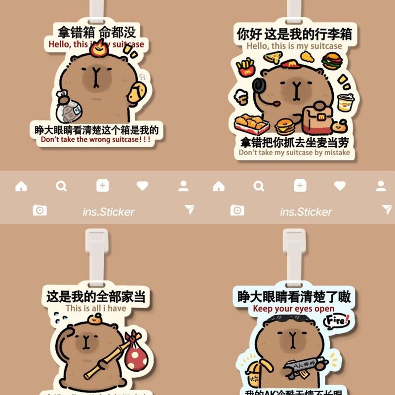 Kapibala Suitcase Reminder Tag Anti-Lost Sign Cartoon Cute All Belongings Suitcase Bag Pendant