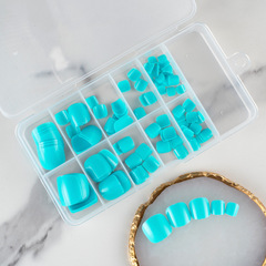 120片盒裝穿戴顯白純色膚色腳甲貼片假指甲成品可拆卸美甲片