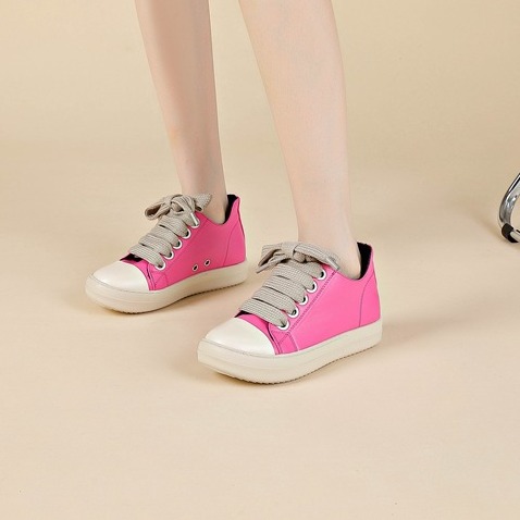 2024 Cross border women's shoes thick shoelaces personalized trendy shoes candy colored women's shoes couple sneakers_voghion.com