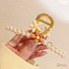 Golden hairgrip, metal advanced shark, hair accessory, crab pin, high-quality style