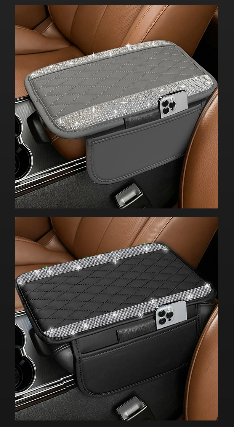 Armrest Box Pad Car Accessories Universal Car Central Armrest Box Protective Cover Side Pocket Storage Bag Armrest Box Pad
