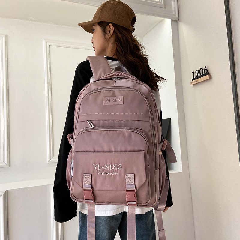 Nueva mochila engrosada multi-capa cremallera hebilla mochila buffer correa de hombro resistente al desgaste buena calidad hombres y mujeres mochila