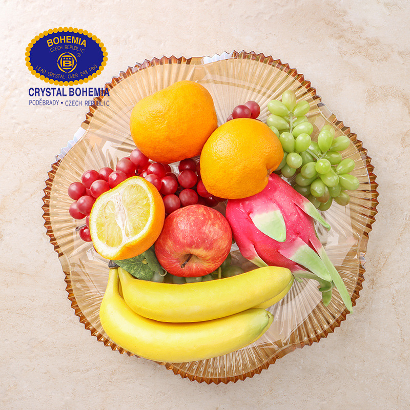 Frutero de cristal importado original de la República Checa, frutero de lujo ligero, regalo de inauguración, regalo de apertura, pieza decorativa, frutero para el hogar.