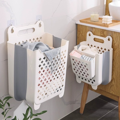 Wall-mounted dirty clothes basket, household foldable laundry basket storage large storage basket plastic dirty clothes hamper wholesale doll storage bucket