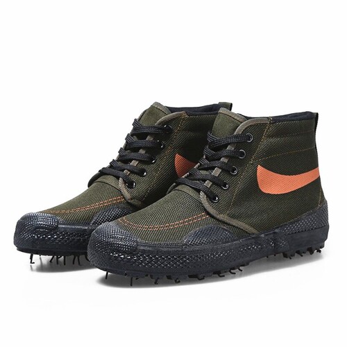 High-top Liberation Shoes for Men and Women Spring/Autumn Construction Site Canvas Shoes Safety Shoes Yellow Rubber Shoes Rubber Liberation Shoes Factory Wholesale