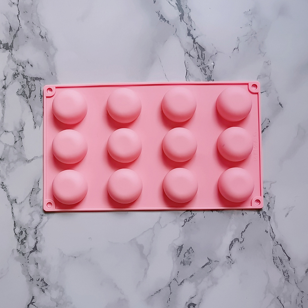 Silicone 12 con base plana semicircular 131 chocolate molde de silicona postre decoración de pastel cocina para hornear