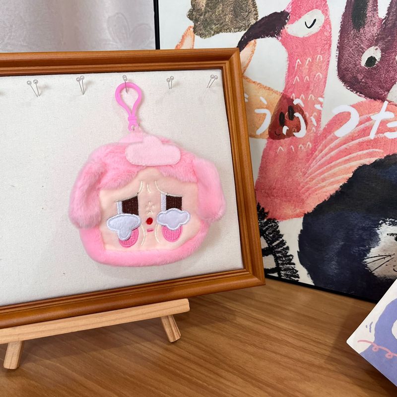 新しい泣いている赤ちゃん小銭入れぬいぐるみペンダント人形小銭入れミニヘッドフォンバッグキーホルダーペンダント収納袋|undefined
