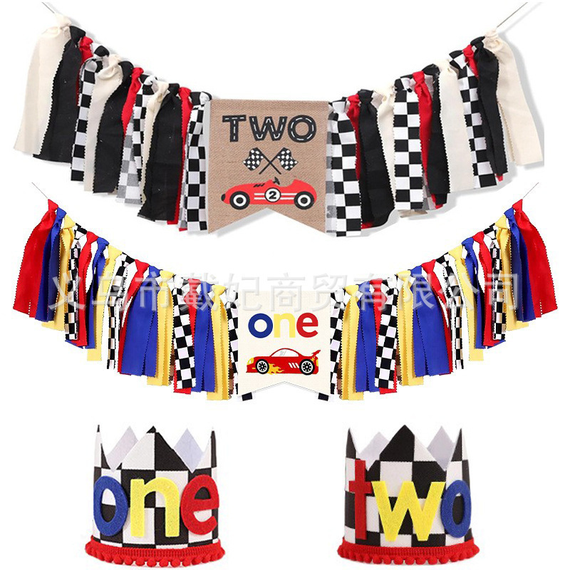 Racing One Two Decorative Flag One Year Old and Two Years Old Hat Crown Birthday Party Flag Banner Birthday Hat 1 Year Old Racing One Two Decorative Flag One Year Old and Two Years Old Hat Crown Birthday Party Flag Banner Birthday Hat 1 Year Old