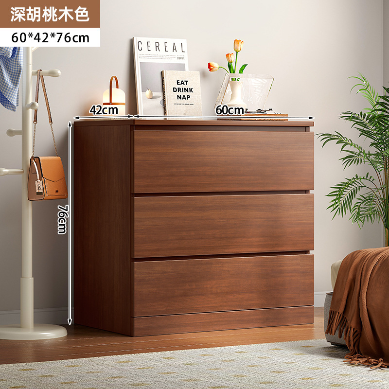 Armario de madera maciza, armario de almacenamiento para dormitorio, armario simple y moderno, armario de almacenamiento de sala de estar contra la pared, armario de cola de noche, armario de cajones