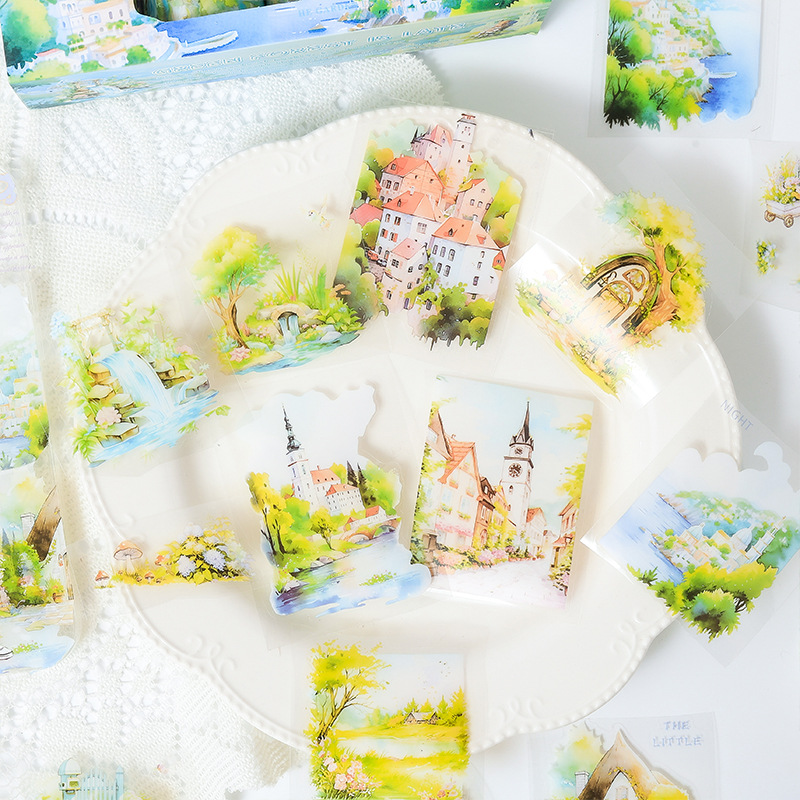 Green Forest Yi Noche Primavera Estilo Mansión europea y americana Pet Material de decoración de cuentas a mano impermeable Caja de cinta de cuentas a mano