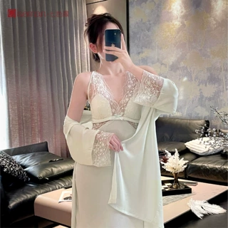 吊带法式睡裙女夏带胸垫私房纯欲风女士家居服醋酸高级感睡衣女夏