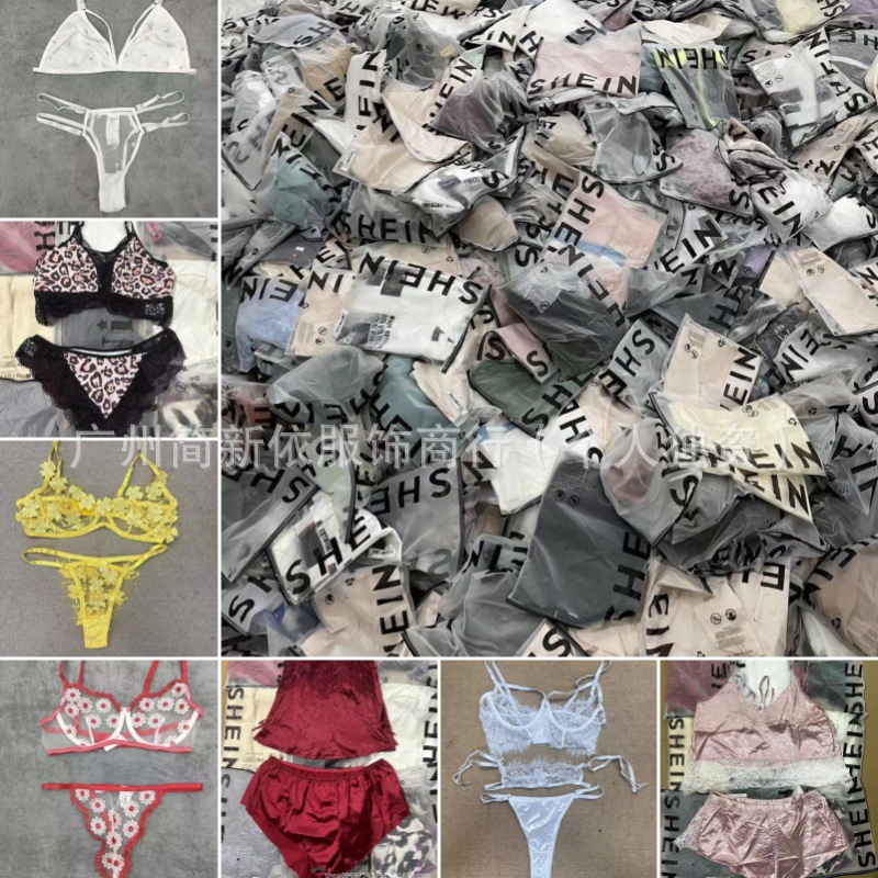 SHEIN exportación de comercio exterior transmisión en vivo con productos shein sexy lencería sexy camisón traje precio bajo al por mayor