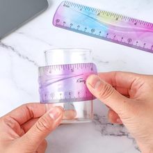 厂家供应软尺彩色可弯曲15 20 30cm软直尺折不断学生办公会图直尺