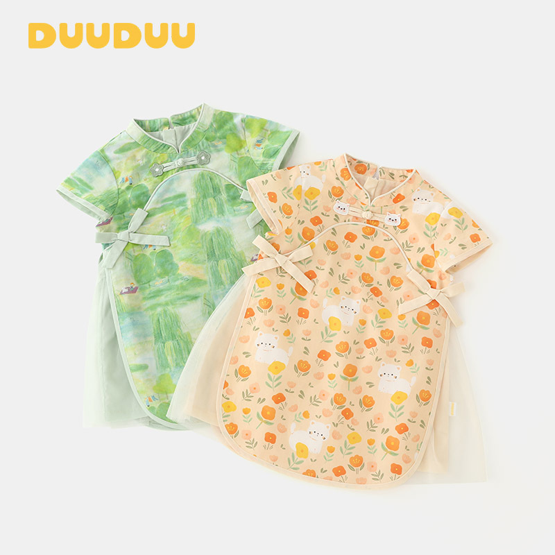 Big Sale Small Floral 2025 New Summer Thin Short-Sleeved Baby Skirt Princess Skirt Girls Dress