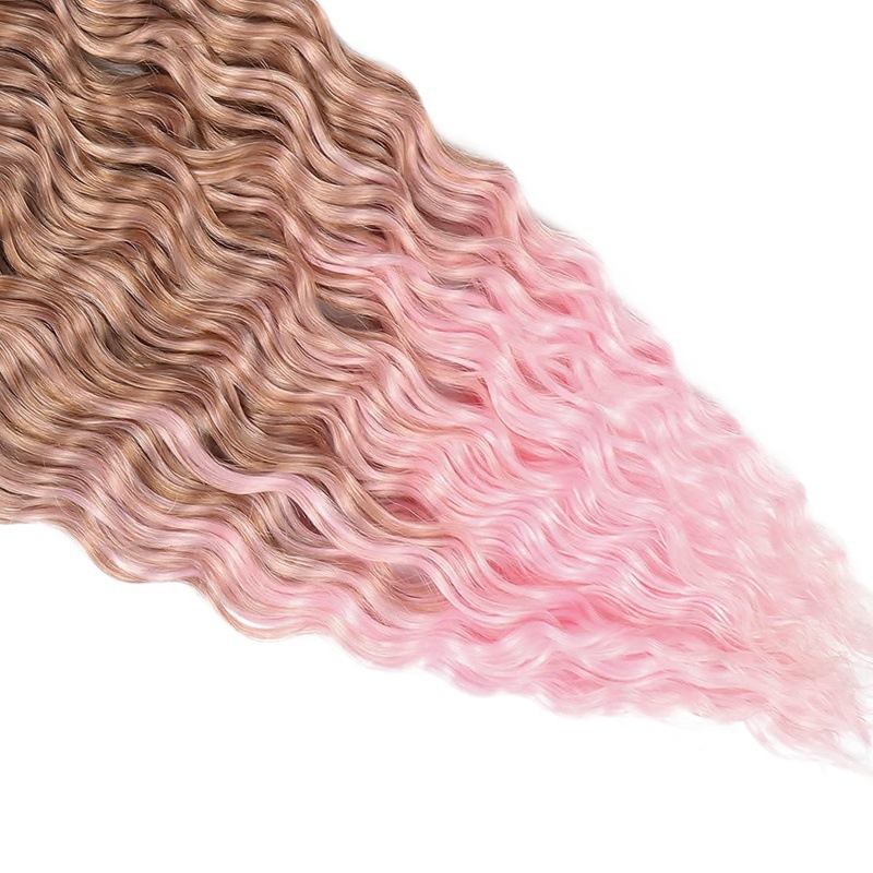 30 pulgadas onda profunda a granel pelo de fibra química peluca trenzado color trenza crochet pelo