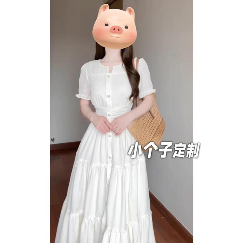 150 Petite High-End Shirt Dress for Women, Summer High-End French Style Elegant Long Dress with Waist-Cinching Mid-Length 150 Petite High-End Shirt Dress for Women, Summer High-End French Style Elegant Long Dress with Waist-Cinching Mid-Length