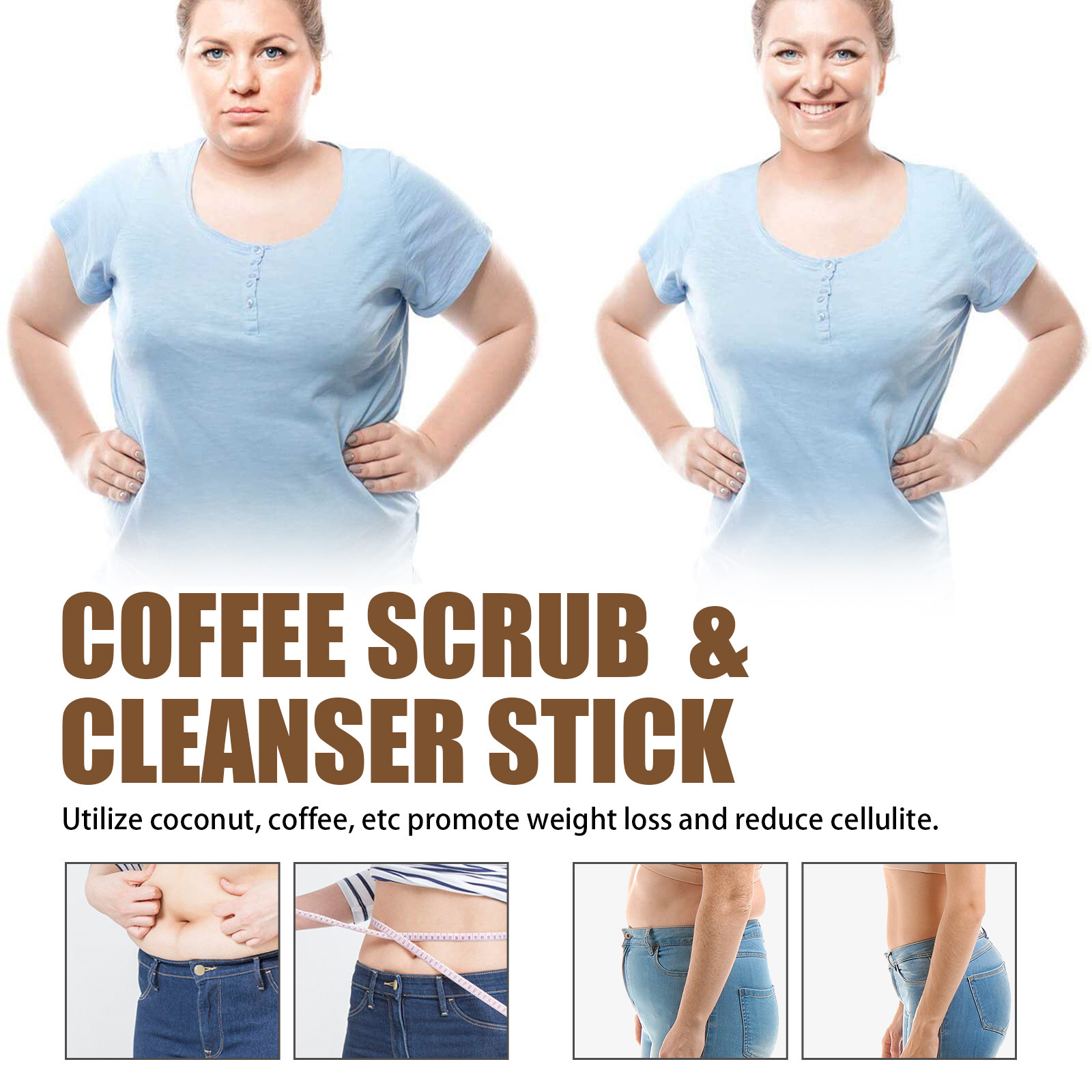 EELHOE Coffee Matte Slimming and Shaping Deep Cleansing Exfoliating Melanin Beauty Cream Stick_voghion.com