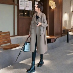 气质薄风衣女中长款2025春秋装新款韩版显瘦夹克上衣宽松大衣外套
