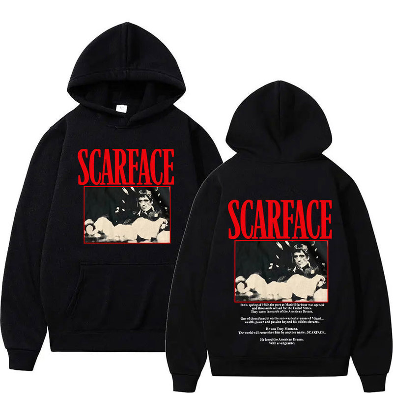 90 s Classic Movie Scarface Tony Montana Sweatshirt Man Woman Hip Hop Retro Long Sleeve Sport